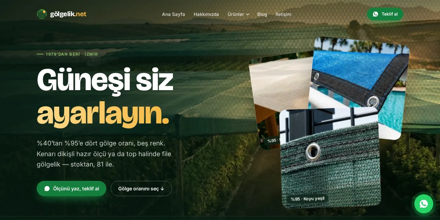 gölgelik.net projesi — İzmir WebStore