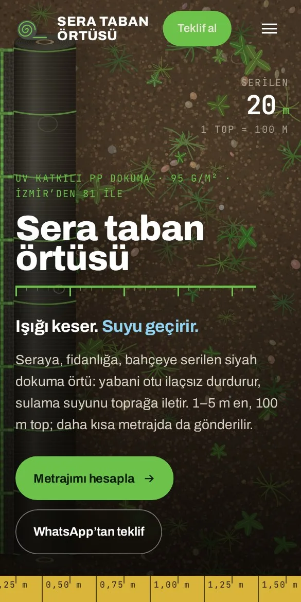 Sera Taban Örtüsü — mobil görünüm