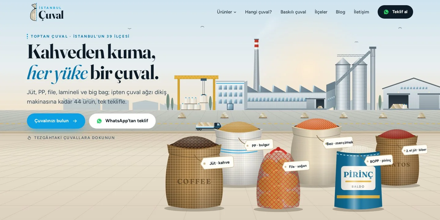 İstanbul Çuval projesi — İzmir WebStore