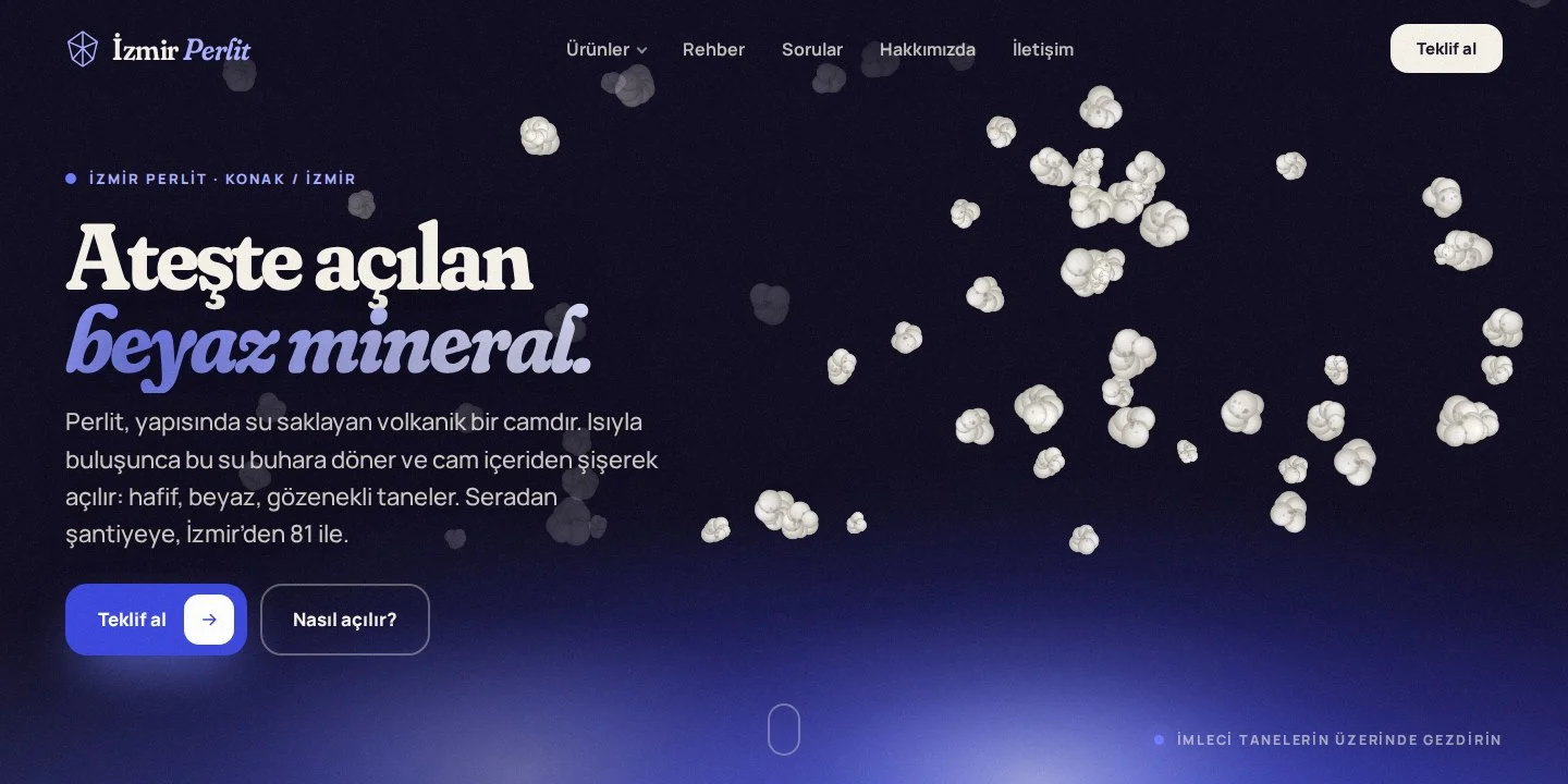 İzmir Perlit projesi — İzmir WebStore